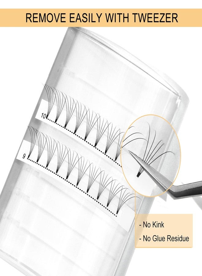 QUEWEL Premade Lash Fans, 5D Premade Fans Eyelash Extensions 0.10mm Thickness C Curl 13mm Volume Lash Extensions Short Stem Pre Made Fans Eyelash Extensions(5D 0.10C 13mm) - Image 3